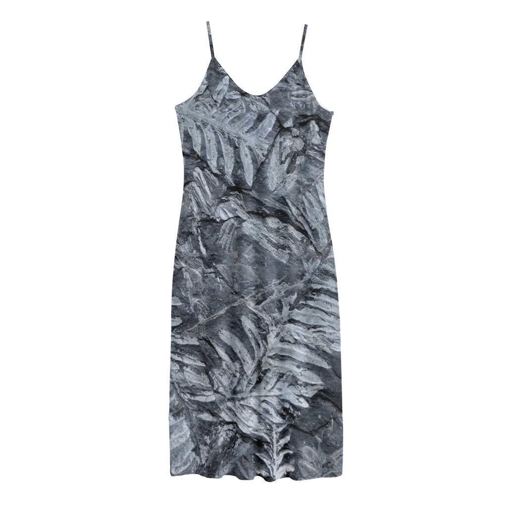 Fern Fossil Print Jersey Midi Cami Dress
