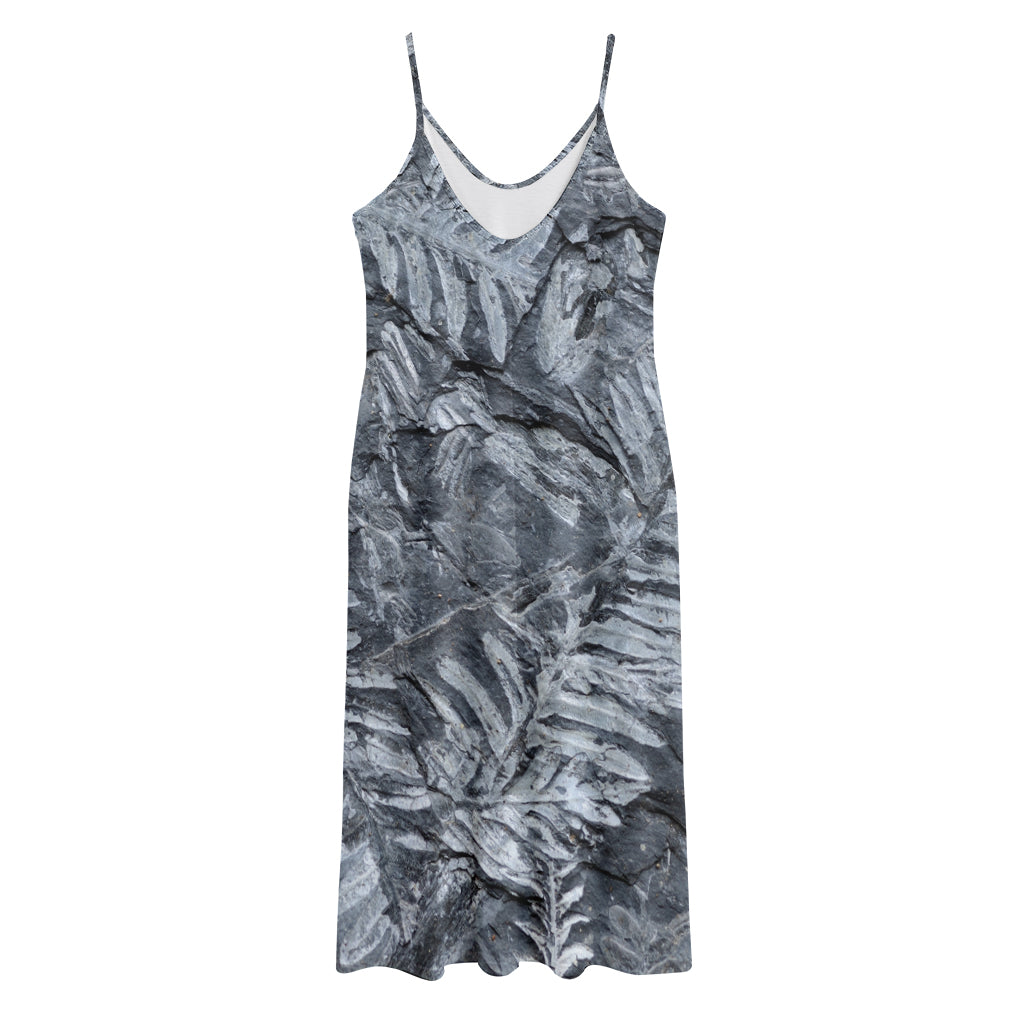 Fern Fossil Print Jersey Midi Cami Dress