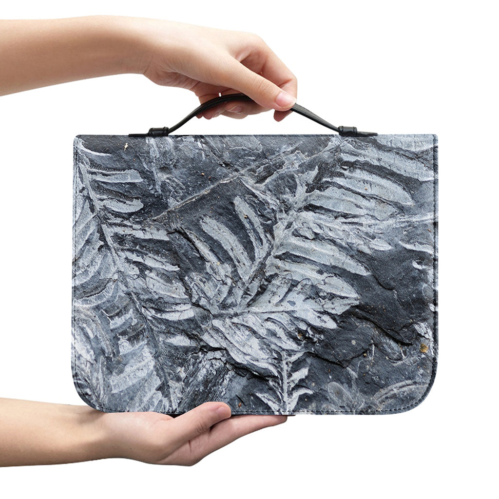 Fern Fossil Print Leather Bible Cover