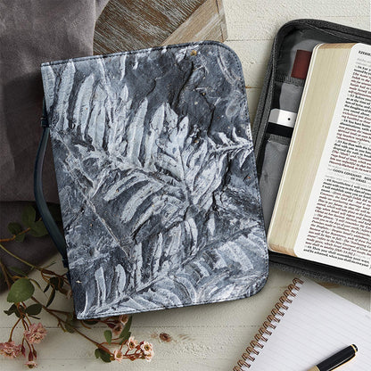 Fern Fossil Print Leather Bible Cover