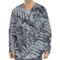 Fern Fossil Print Long Sleeve Baseball Jersey