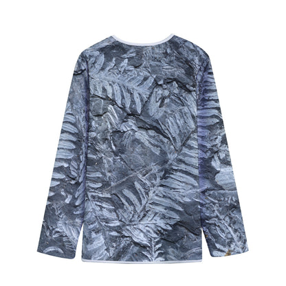 Fern Fossil Print Long Sleeve Short Coat