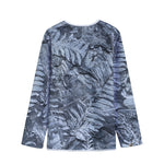 Fern Fossil Print Long Sleeve Short Coat