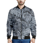 Fern Fossil Print Men's Bomber Jacket