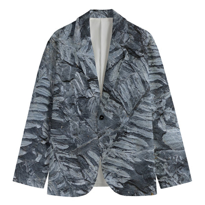 Fern Fossil Print Men's Cotton Blazer