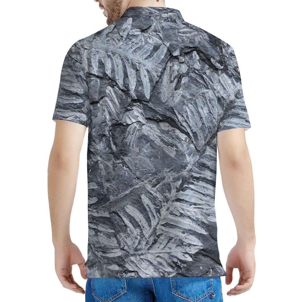 Fern Fossil Print Men's Polo Shirt