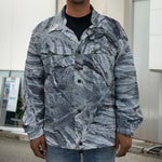 Fern Fossil Print Men's Shirt Jacket