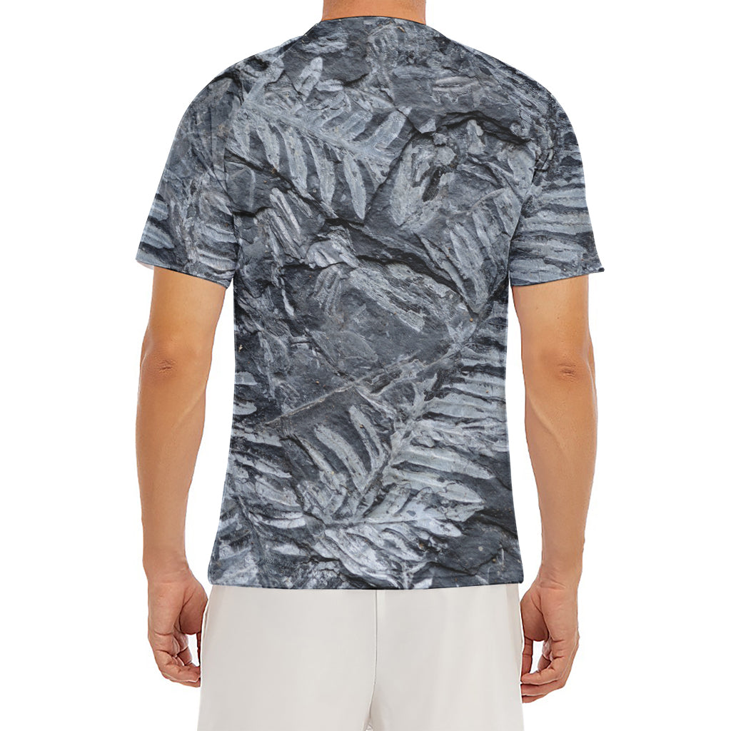 Fern Fossil Print Men's Short Sleeve Rash Guard