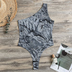 Fern Fossil Print One Shoulder Bodysuit