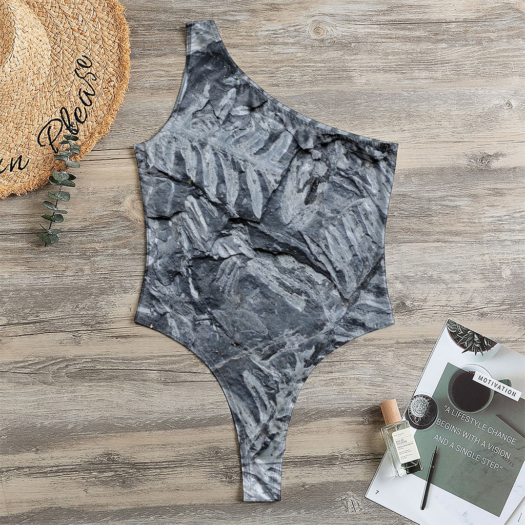 Fern Fossil Print One Shoulder Bodysuit
