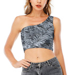 Fern Fossil Print One Shoulder Crop Top