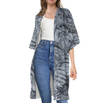 Fern Fossil Print Open Front Beach Cover Up