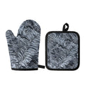 Fern Fossil Print Oven Mitt And Pot Holder Set