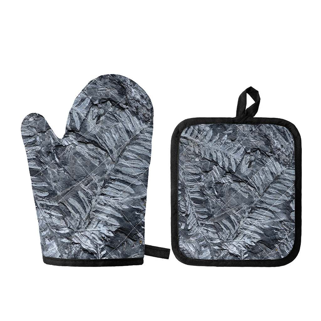 Fern Fossil Print Oven Mitt And Pot Holder Set