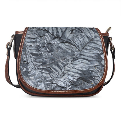 Fern Fossil Print Saddle Bag