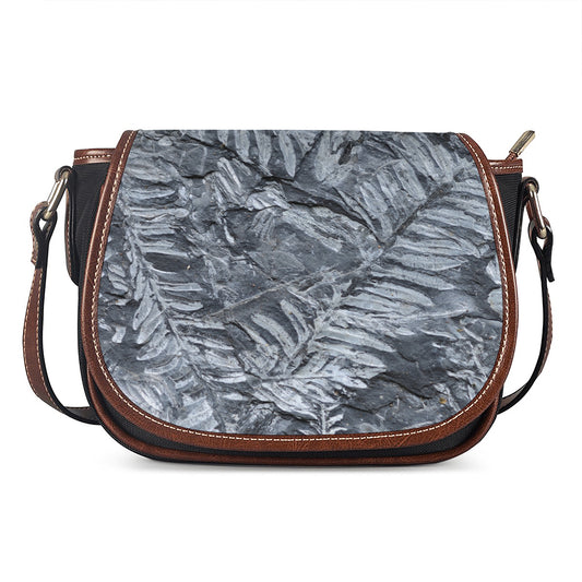 Fern Fossil Print Saddle Bag