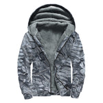 Fern Fossil Print Sherpa Lined Zip Up Hoodie