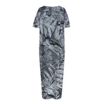 Fern Fossil Print Short Sleeve Long Nightdress