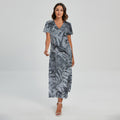Fern Fossil Print Short Sleeve Maxi Dress