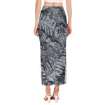Fern Fossil Print Side Slit Maxi Skirt