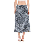 Fern Fossil Print Side Slit Midi Skirt