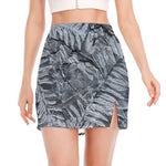 Fern Fossil Print Side Slit Mini Skirt