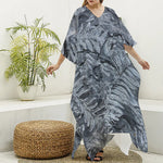 Fern Fossil Print Silk V-Neck Kaftan Dress