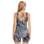 Fern Fossil Print Sleeveless One Piece Swimsuit