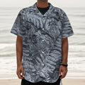 Fern Fossil Print Textured Short Sleeve Shirt