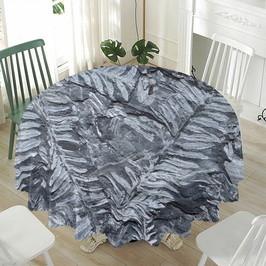 Fern Fossil Print Waterproof Round Tablecloth