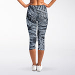 Fern Fossil Print Women's Capri Leggings