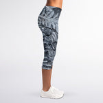 Fern Fossil Print Women's Capri Leggings