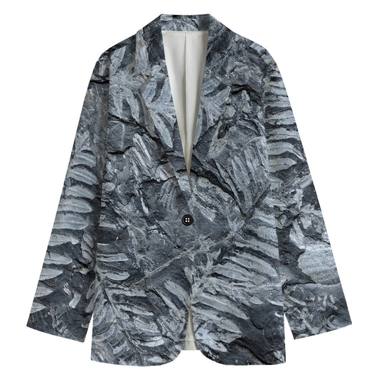 Fern Fossil Print Women's Cotton Blazer