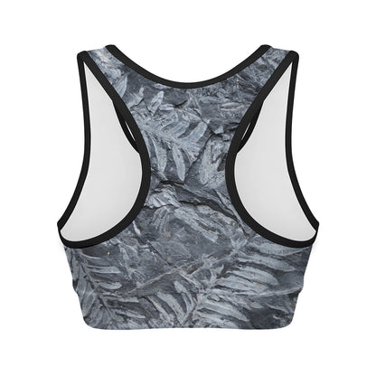 Fern Fossil Print Women's Sports Bra