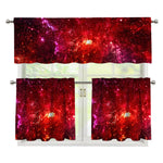 Fiery Nebula Universe Galaxy Space Print 3 Piece Kitchen Curtains