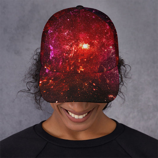 Fiery Nebula Universe Galaxy Space Print Baseball Cap