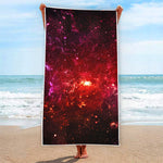 Fiery Nebula Universe Galaxy Space Print Beach Towel