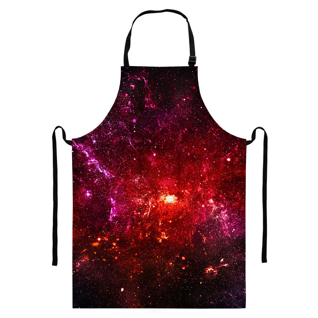 Fiery Nebula Universe Galaxy Space Print Bib Apron With Pocket