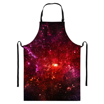 Fiery Nebula Universe Galaxy Space Print Bib Apron With Pocket