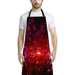 Fiery Nebula Universe Galaxy Space Print Bib Apron With Pocket
