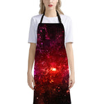 Fiery Nebula Universe Galaxy Space Print Bib Apron With Pocket
