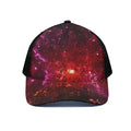 Fiery Nebula Universe Galaxy Space Print Black Mesh Trucker Hat