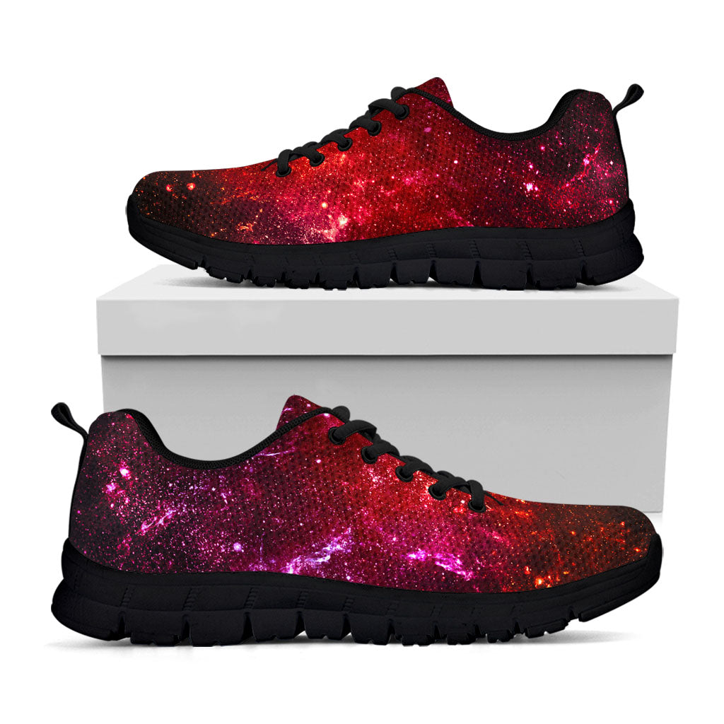 Fiery Nebula Universe Galaxy Space Print Black Running Shoes