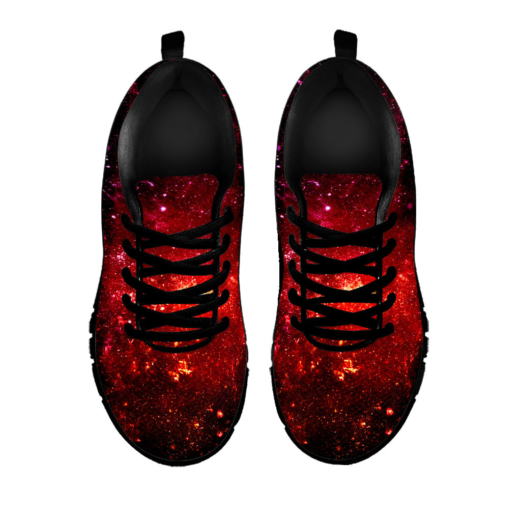 Fiery Nebula Universe Galaxy Space Print Black Running Shoes