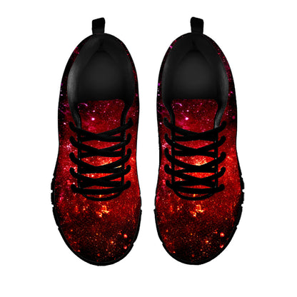 Fiery Nebula Universe Galaxy Space Print Black Running Shoes