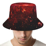 Fiery Nebula Universe Galaxy Space Print Bucket Hat