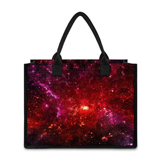 Fiery Nebula Universe Galaxy Space Print Canvas Tote Bag