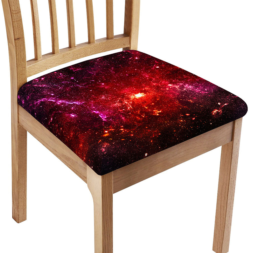 Fiery Nebula Universe Galaxy Space Print Chair Cushion Cover