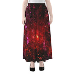 Fiery Nebula Universe Galaxy Space Print Chiffon Maxi Skirt