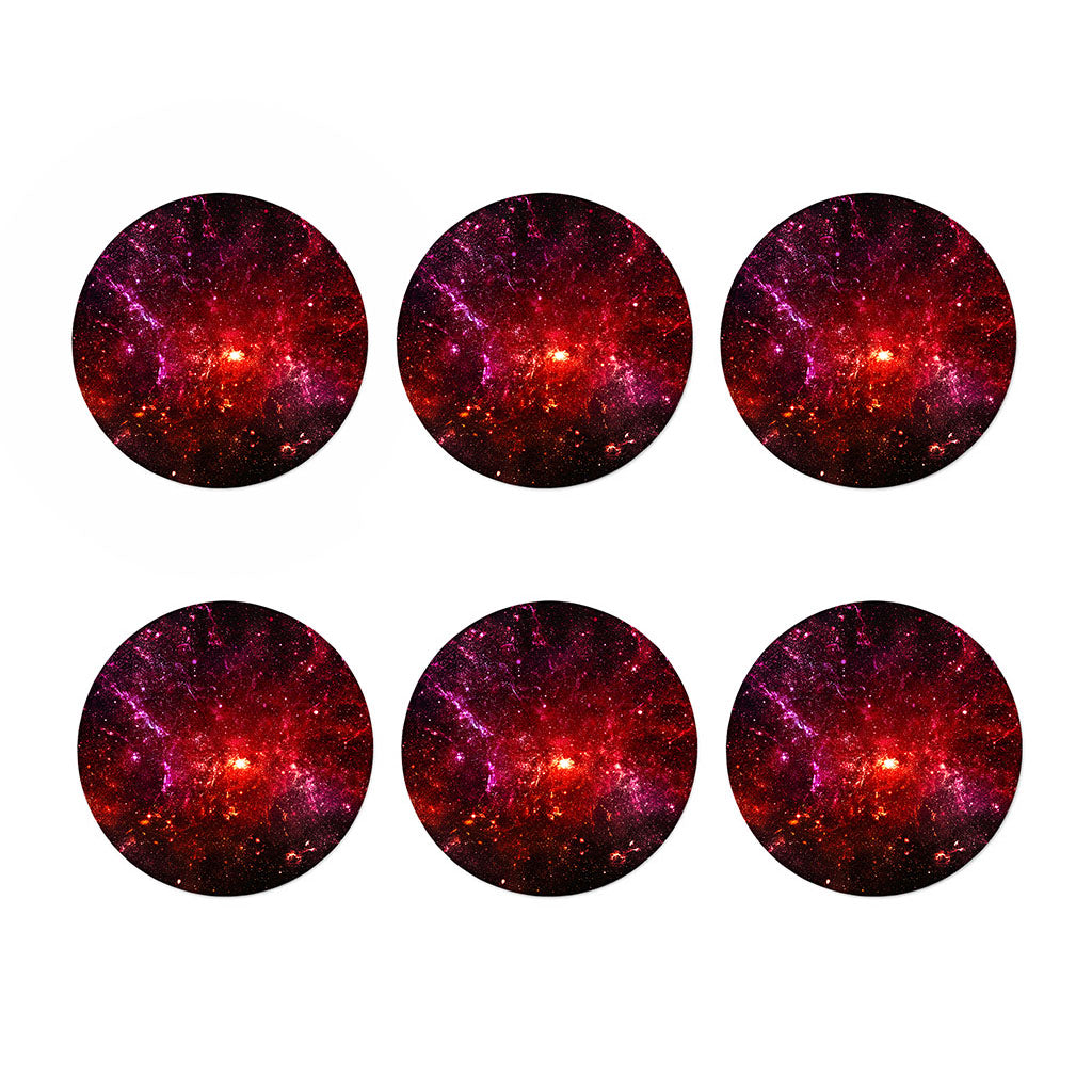Fiery Nebula Universe Galaxy Space Print Coaster Set